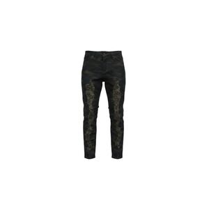 Blue Topic Distressed Camo Jeans Juniors 15/16 Green Black Excellent Skinny